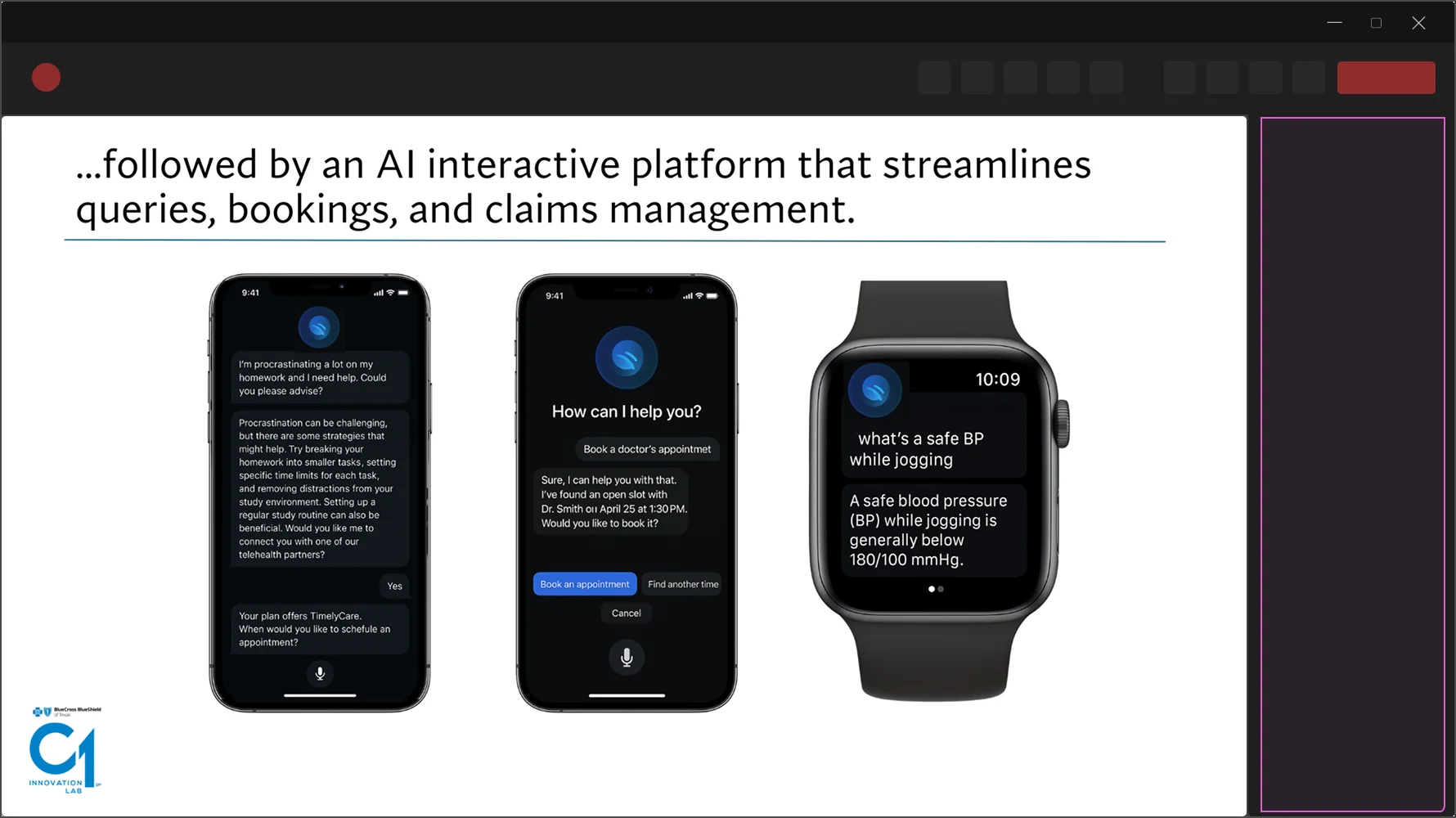 BlueBuddy health engagement concept for Blue Cross Blue Shield