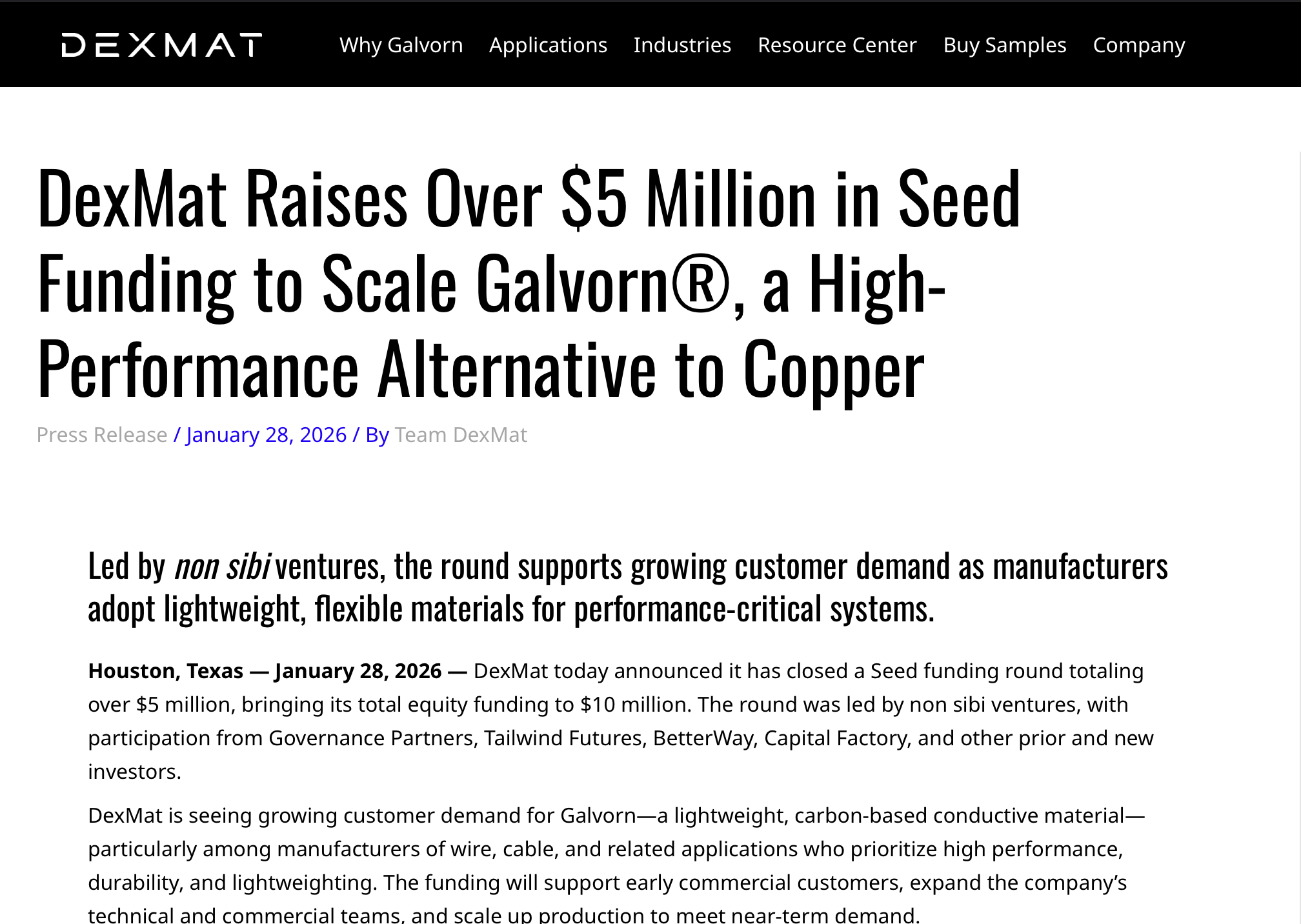 DexMat investment pitch